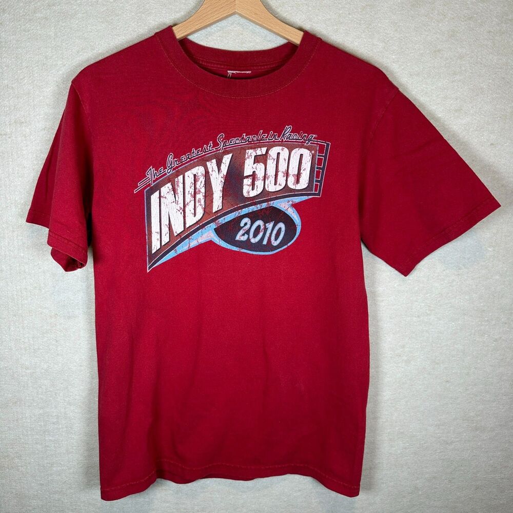 Indy 500 2010 T Shirt Mens Small Red Racing Graphic Indianapolis Speedway